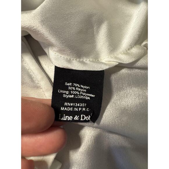 Line & Dot Mini Dress Blue Floral Bell Sleeve Fall Anthropologie M - Picture 10 of 13